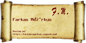 Farkas Márkus névjegykártya